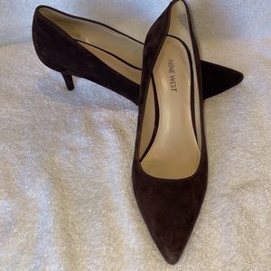 Nine West brown suede heels